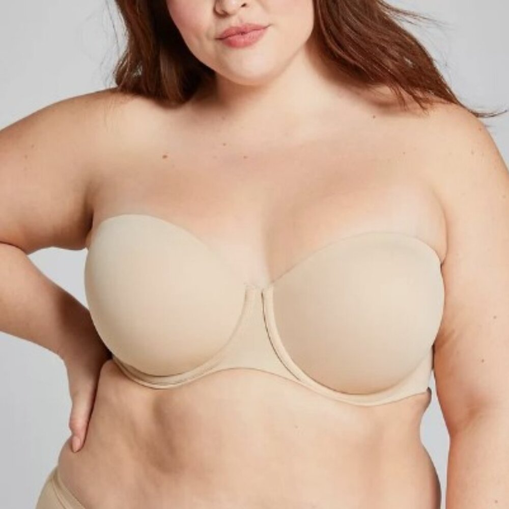CACIQUE Lane Bryant Strapless Convertible Underwire Bra Nude Beige 38H